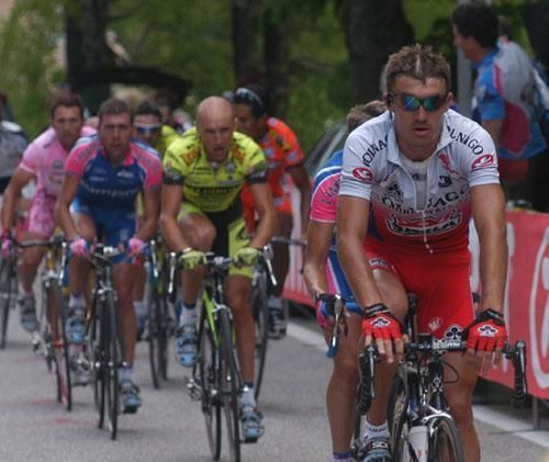 Yaroslav Popovych leading an elite group during the 2003 Giro.