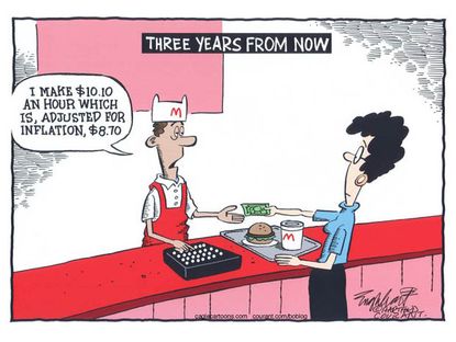 Editorial cartoon minimum wage