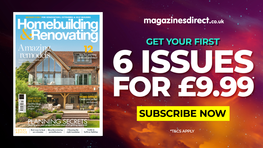 subscription offer showing a front cover of Homebuilding &amp; Renovating magazine and price details of the offer