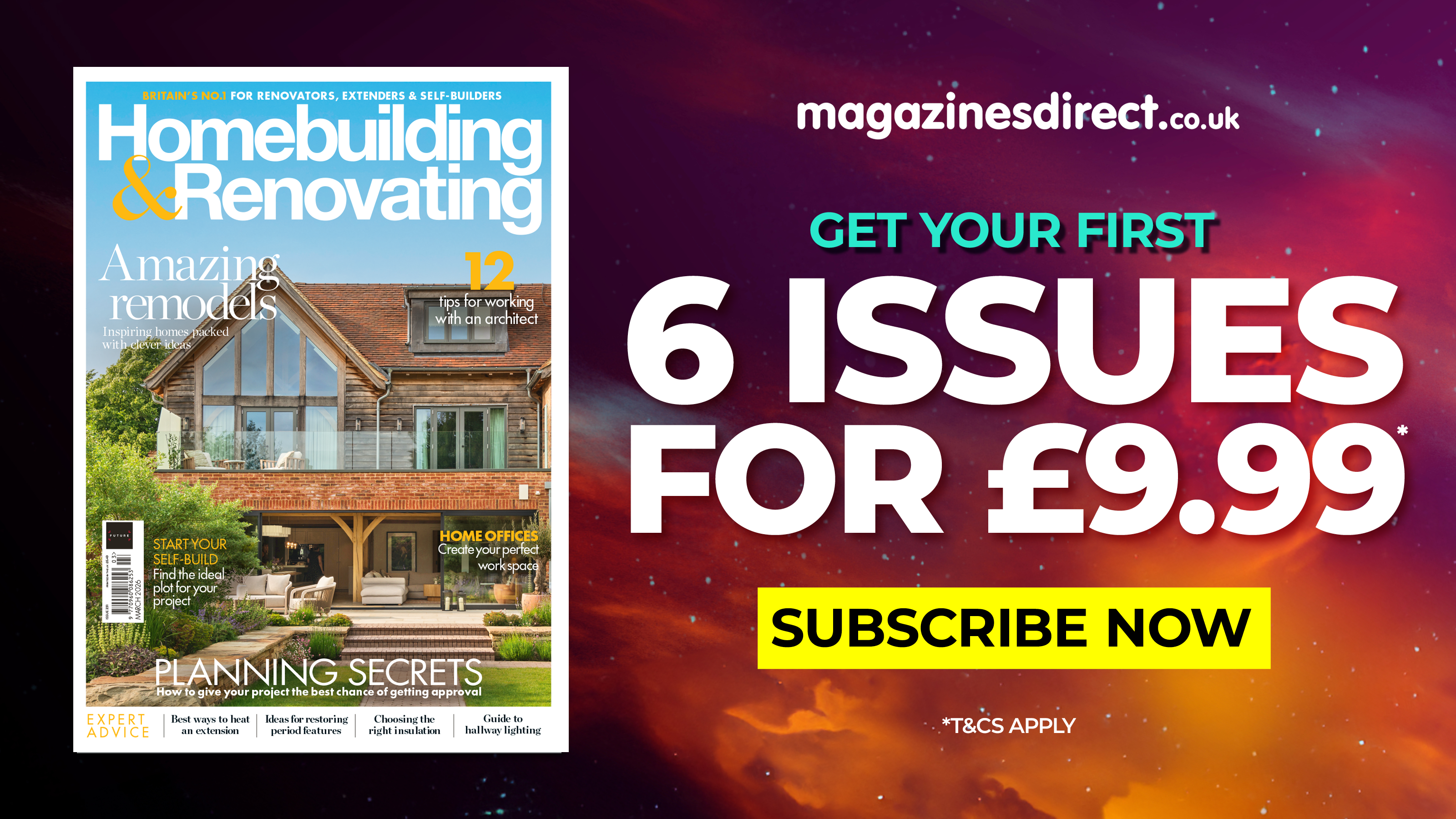 subscription offer showing a front cover of Homebuilding &amp; Renovating magazine and price details of the offer