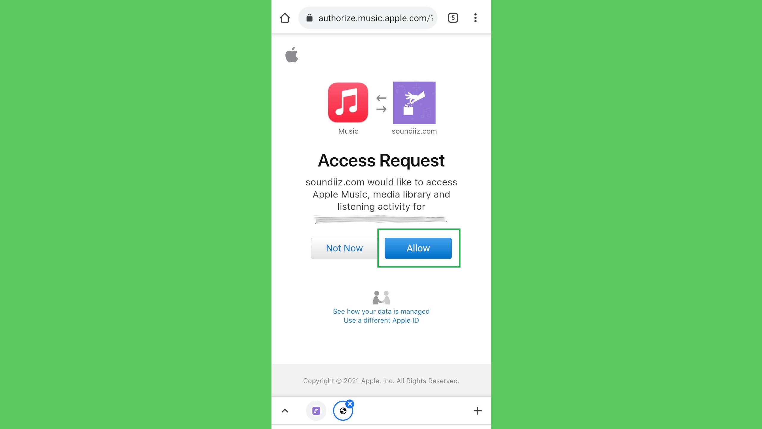 How to transfer Spotify playlists to Apple Music — Tap 'allow'