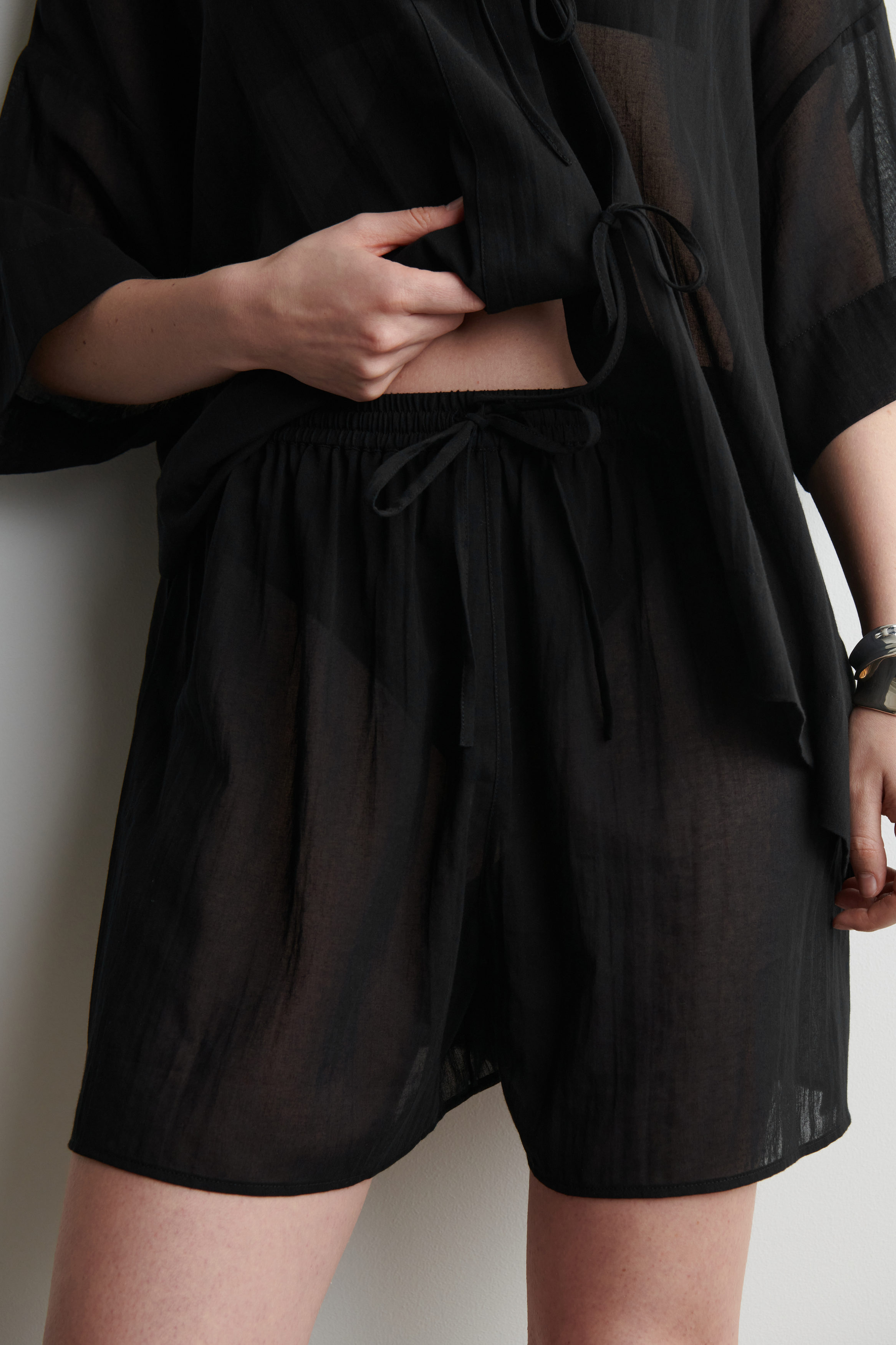 Crinkled Cotton Beach Shorts