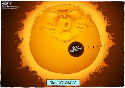 Political cartoon U.S. Trump GOP total eclipse