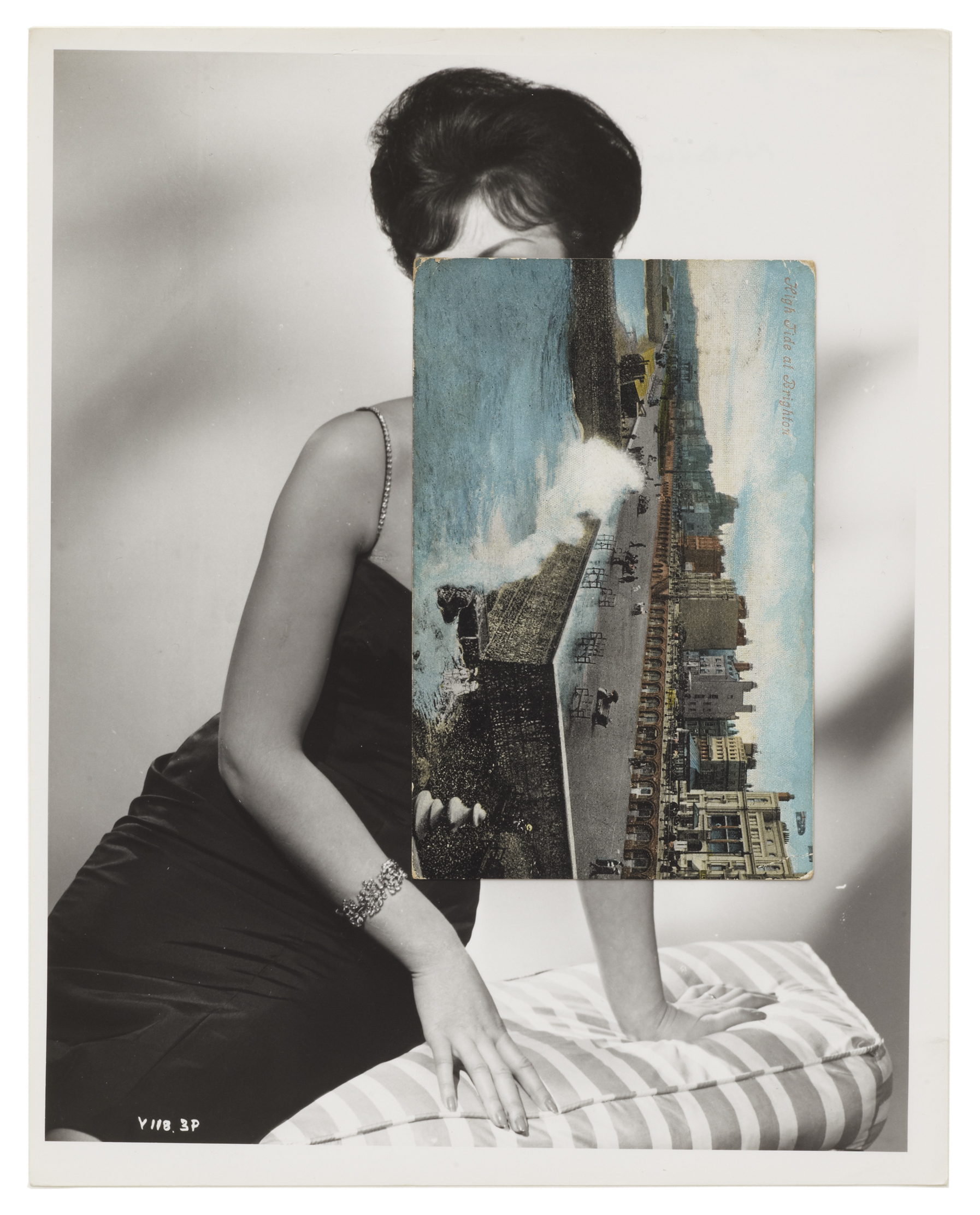 Siren Song VII, 2011, by John Stezaker,who uses old film stills, postcards and Hollywoodfan magazines to construct his surreal collages