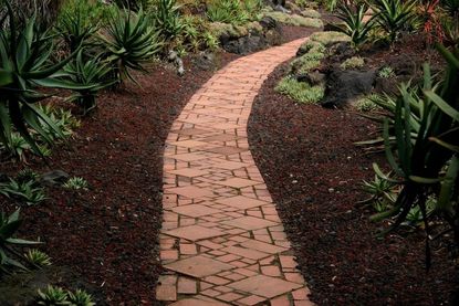 Brick Path In A Garden