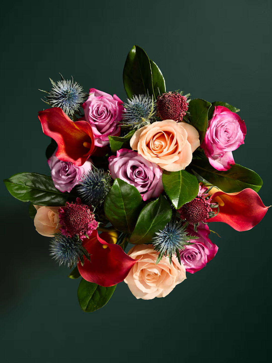 A rose and calla lily bouquet