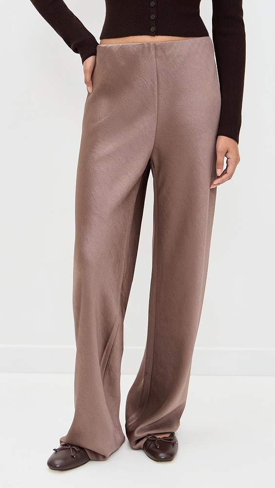 Vince High Waist Fluid Satin Bias Pants