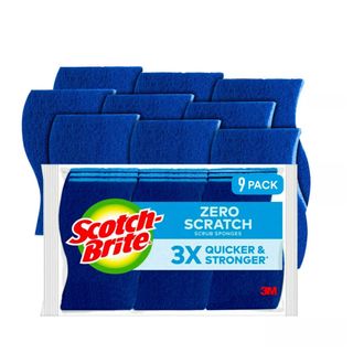 A pack of blue scrub sponges