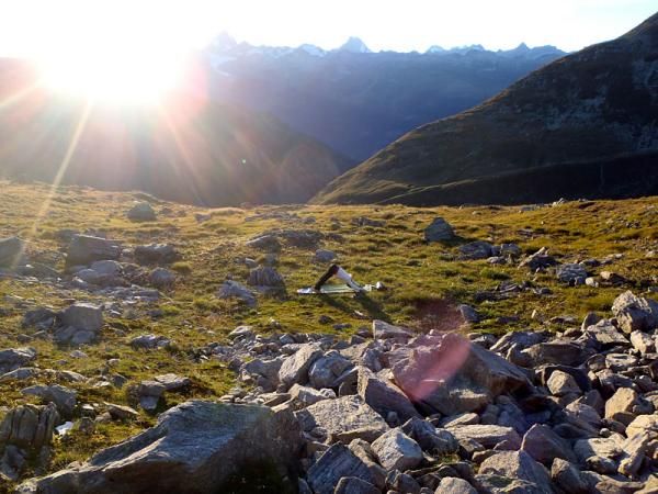 Mary McConneloug rocks some yoga in the Alps
