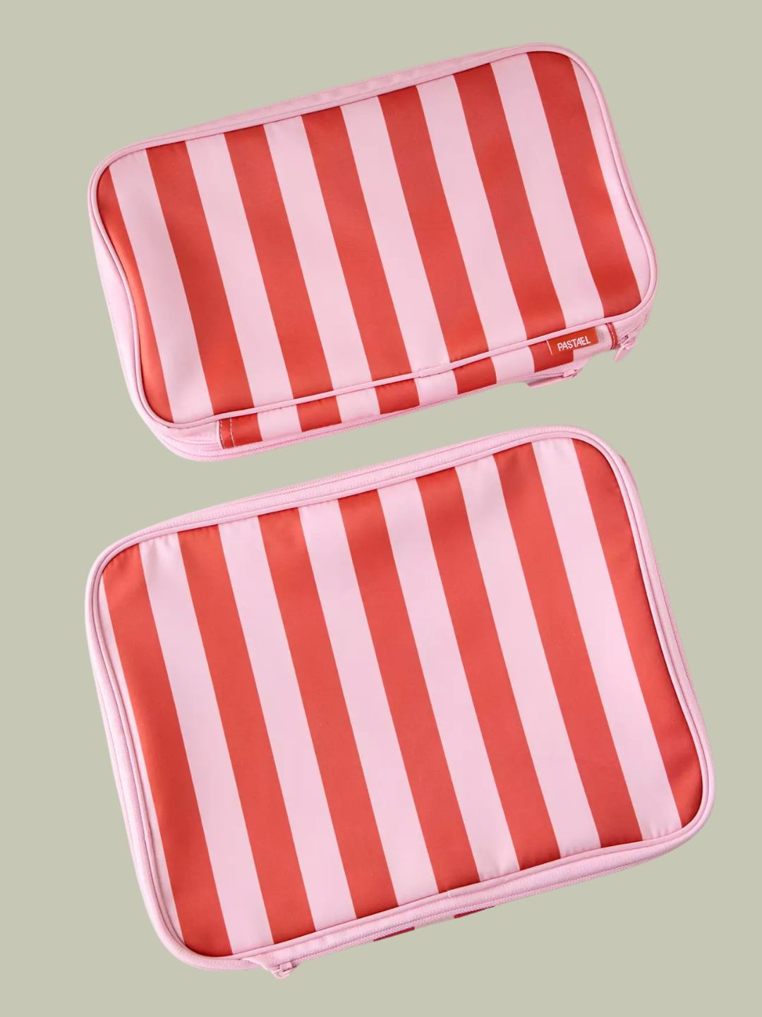 A pair of striped compression packing cubes from Pastael