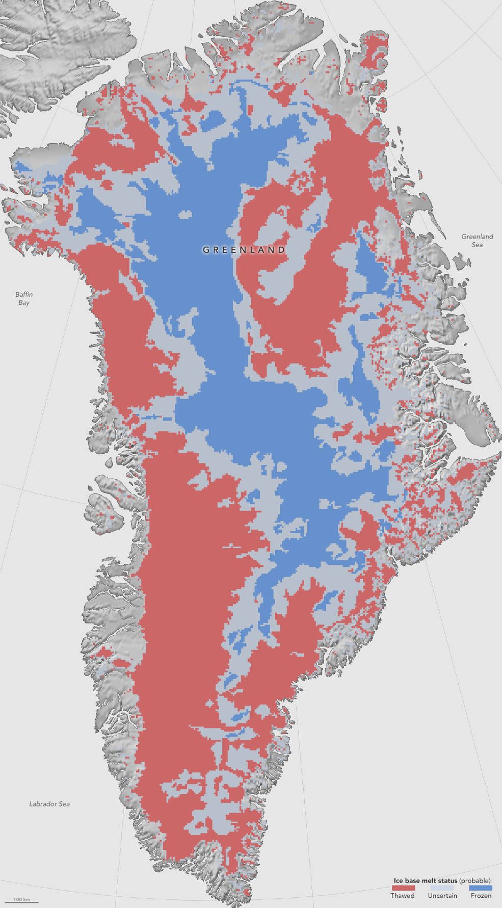 Vanishing Bottom-First: Map Reveals Thawing Areas Under Greenland | Space