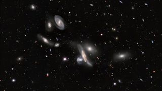 An example of a galaxy group, in this case the Copeland Septet.
