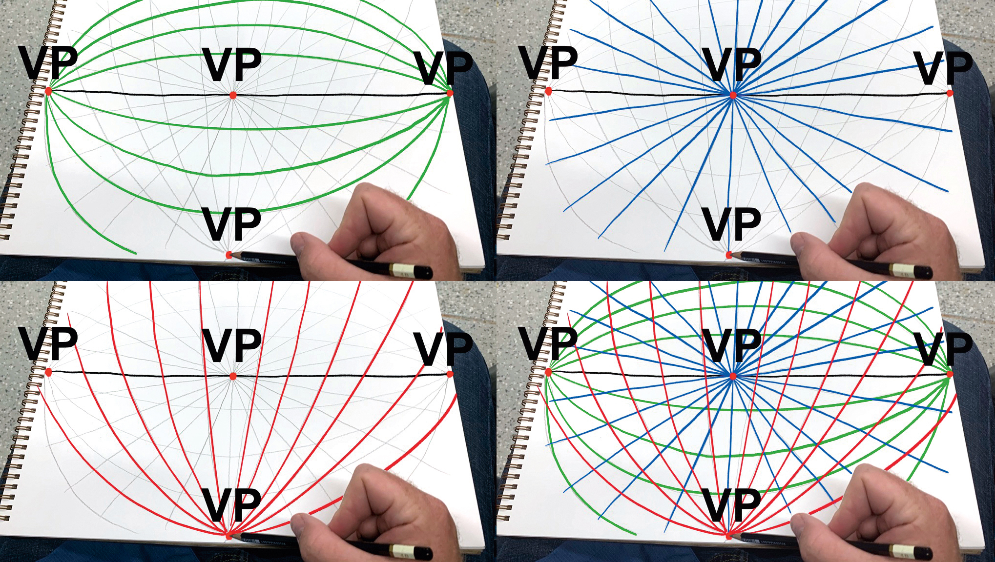 Draw wide-angle perspective