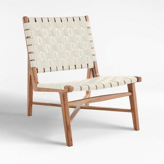 Woven mid-century modern accent chair