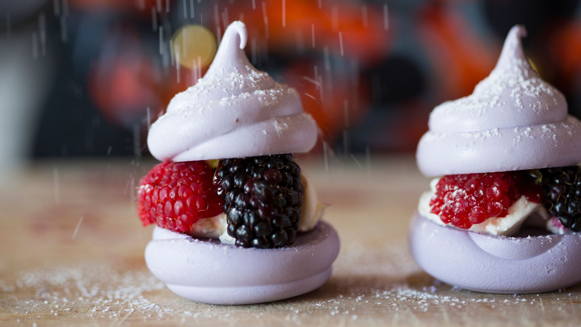 A vegan twist on a fruit filed Italian meringue