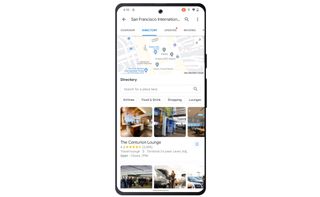 Google Maps screenshot showing the new directory tab in action