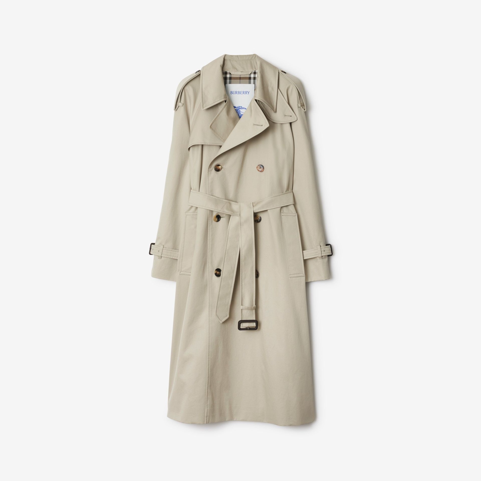 Long Castleford Trench Coat in Heron Grey - Women, Cotton | Burberry® Official