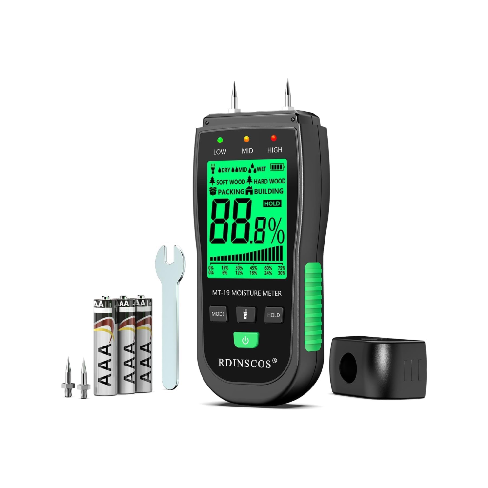 RDINSCOS Wood Moisture Meter Damp Meter for Firewood Wall Damp Tester