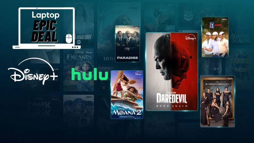 Disney Plus Hulu logo with Moana 2, Daredevil born again, paradise, keeping up with the Kardashians and golf show art