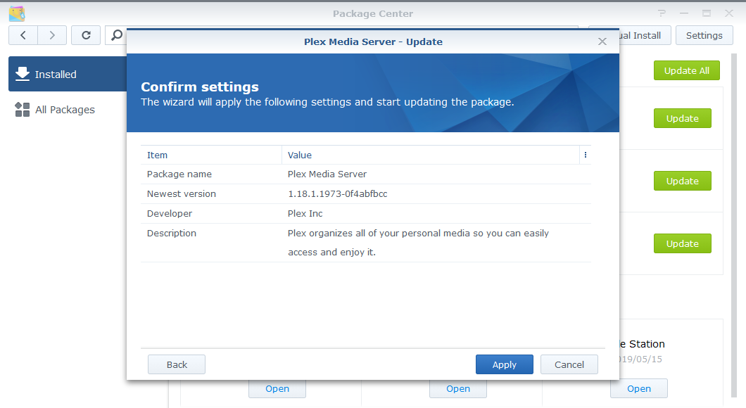 Synology Package Center