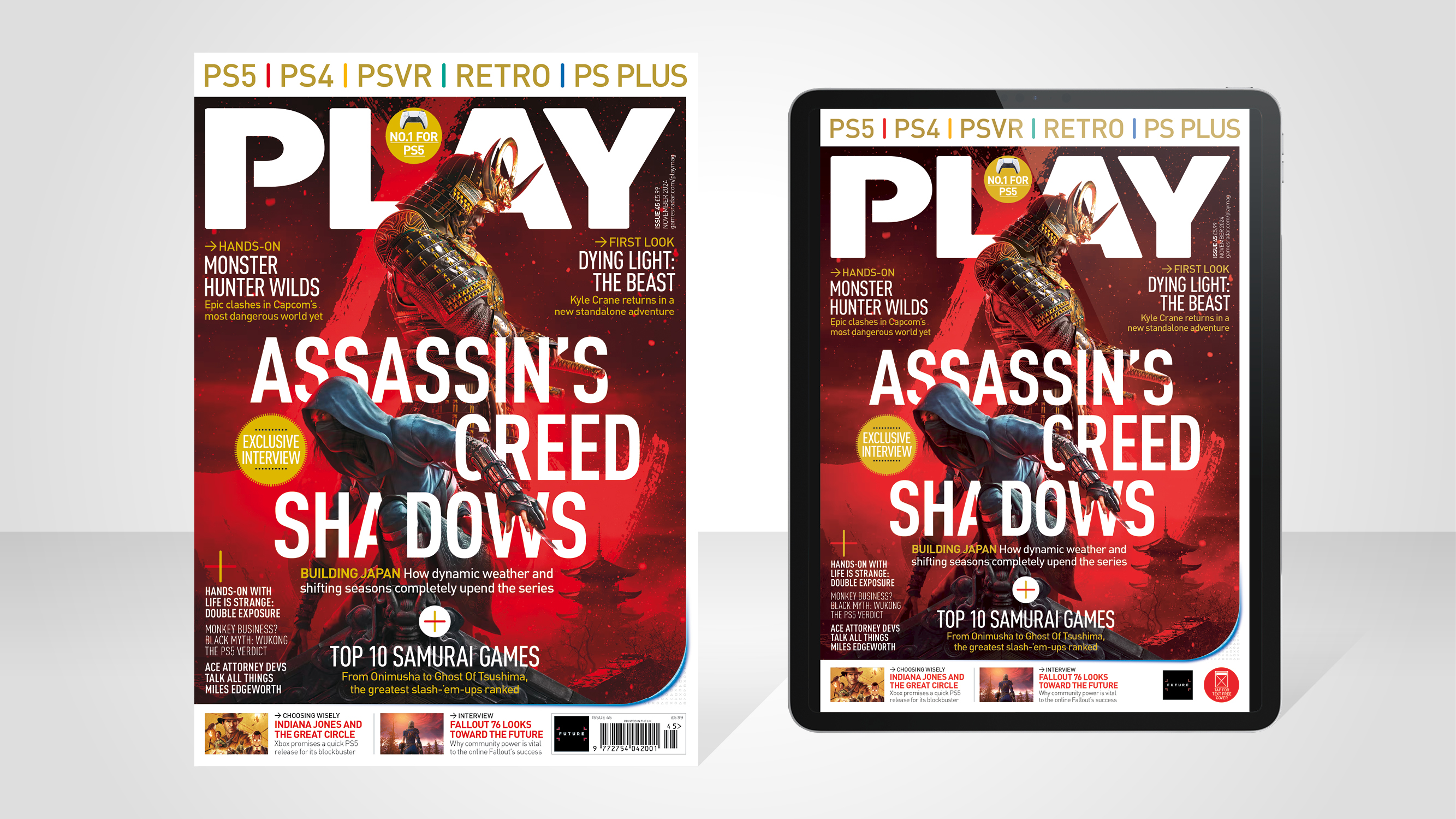 Assassin's Creed Shadows sneaks onto PLAY's cover