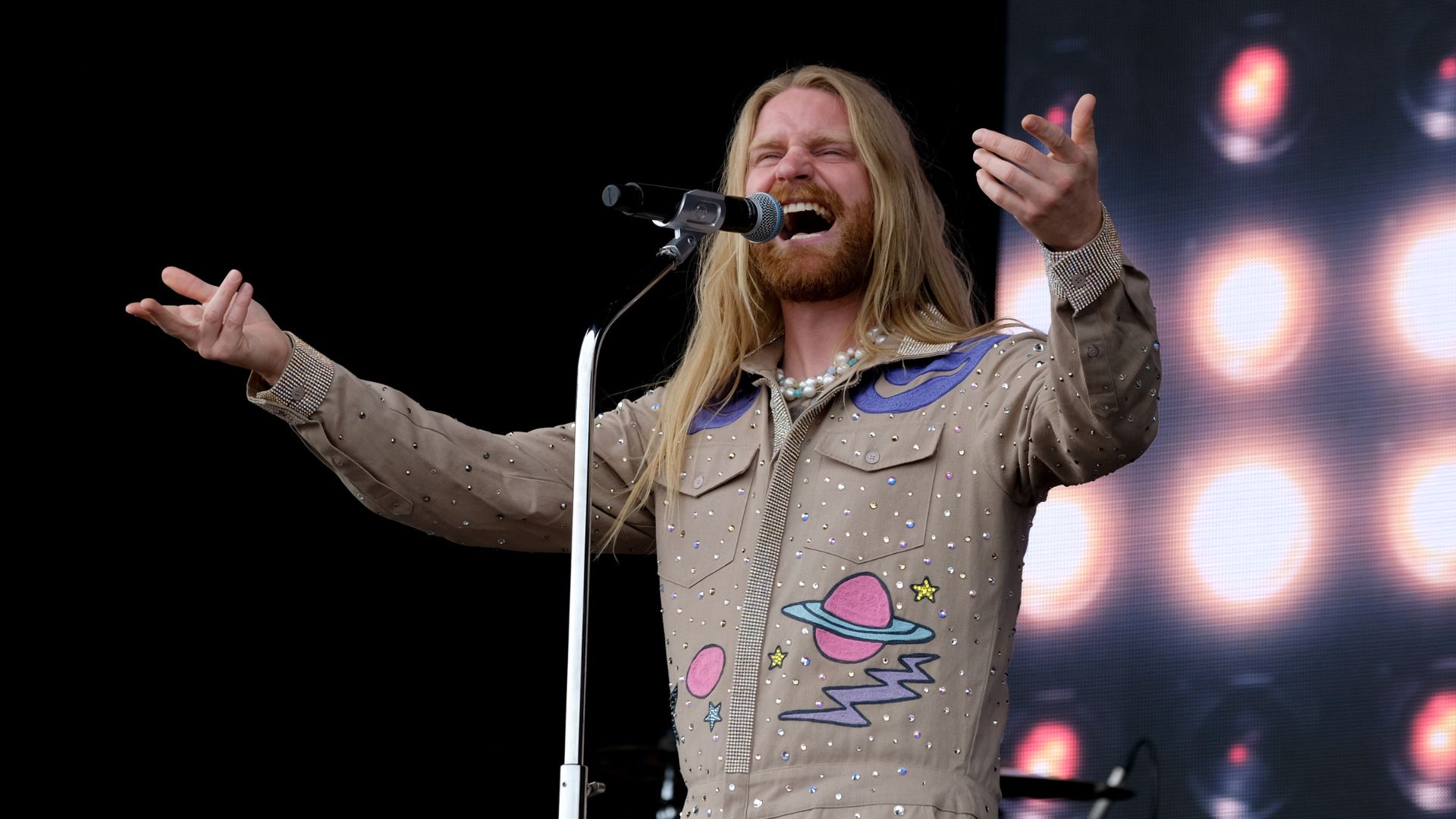British singer songwriter and social media personality Sam Ryder, runner up in the 2022 Eurovision Song Contest performing live on stage at Victorious Festival. Photo by Dawn Fletcher-Park/SOPA Images/LightRocket via Getty Images
