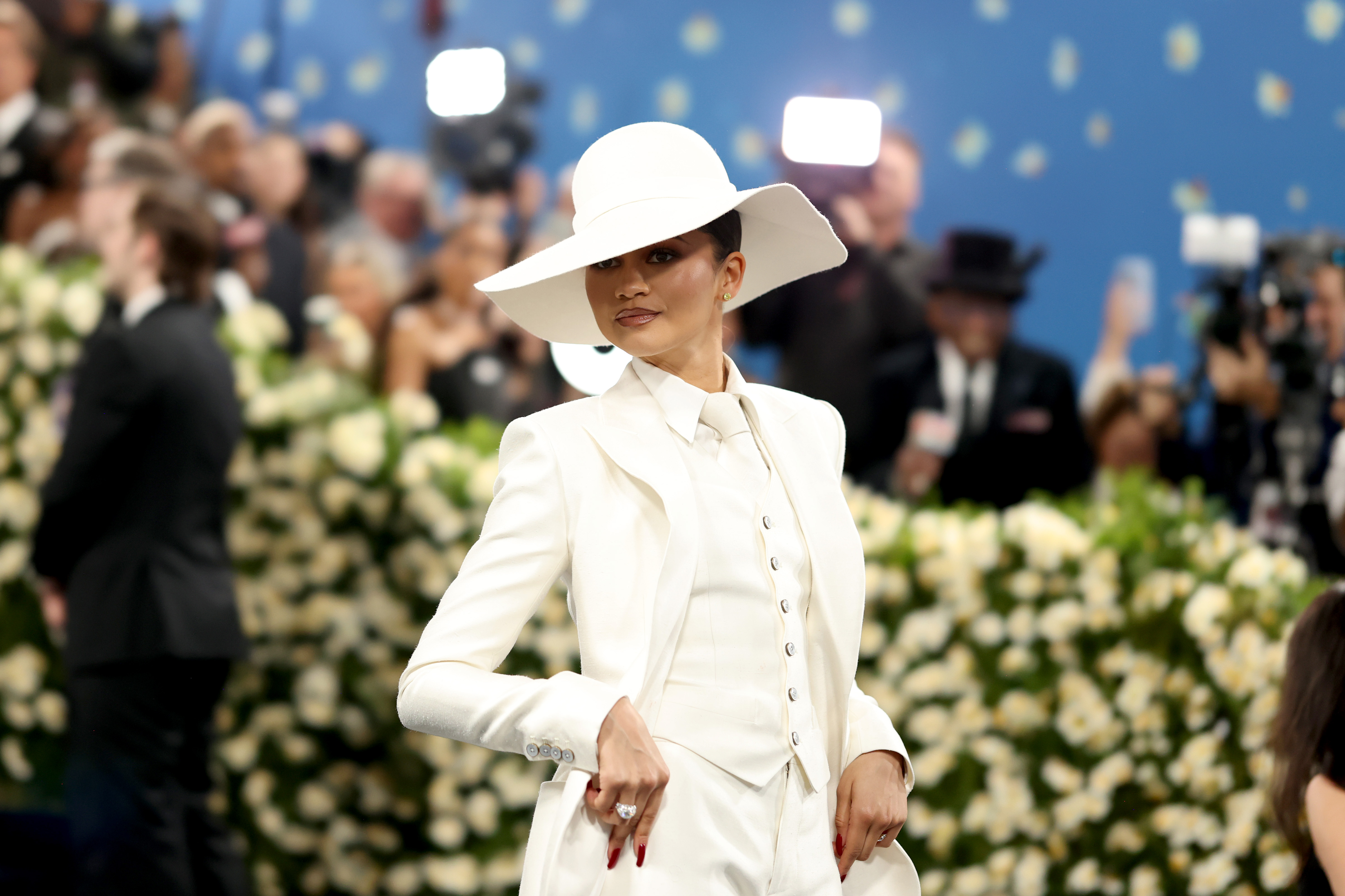 Zendaya attends the 2025 Met Gala Celebrating "Superfine: Tailoring Black Style" at Metropolitan Museum of Art on May 05, 2025 in New York City.