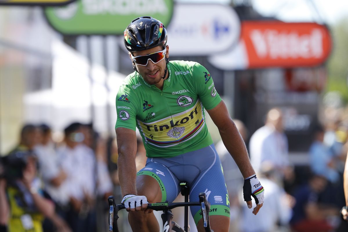 Peter Sagan (Tinkoff) celebrates another stage win