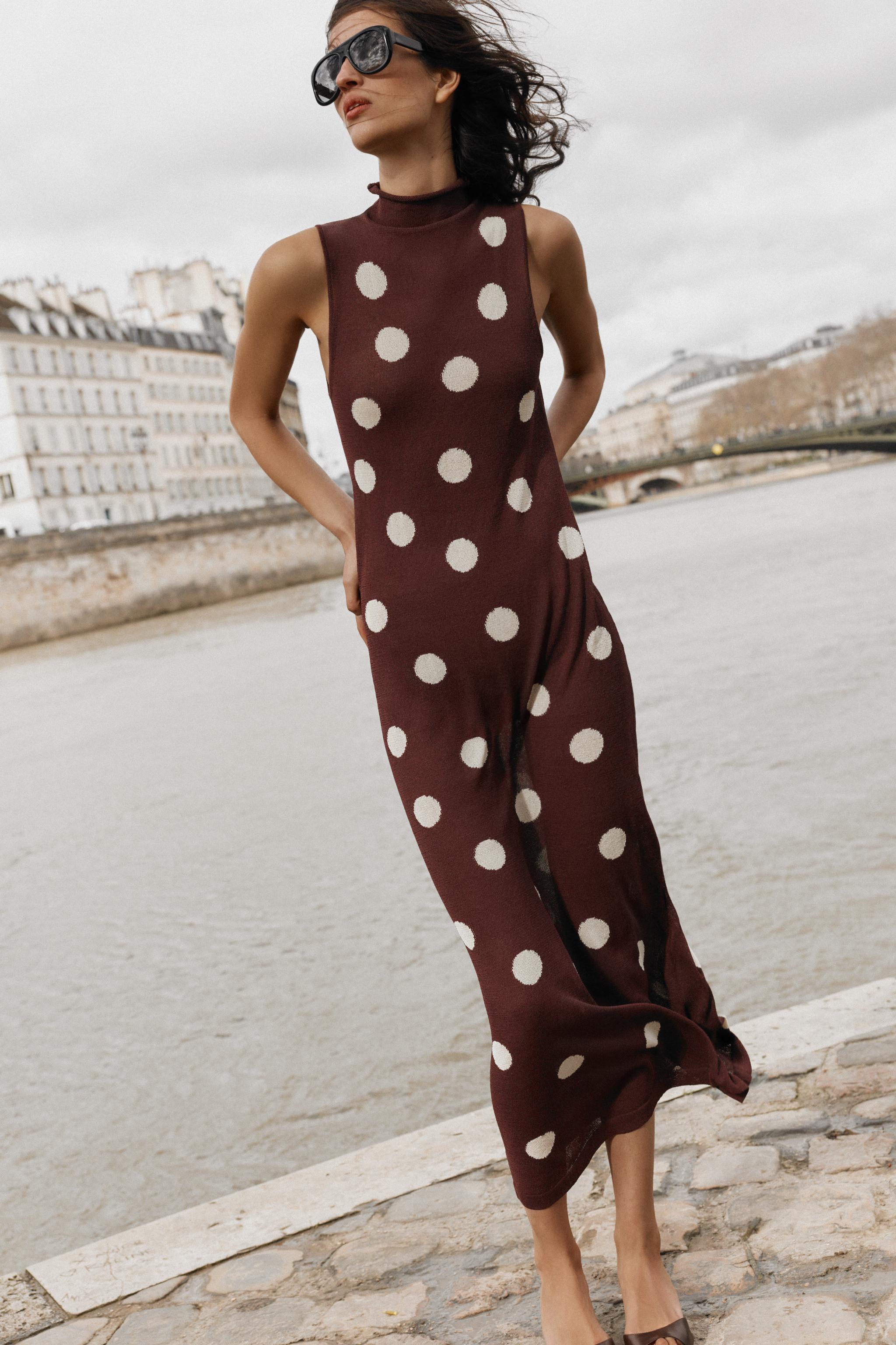 Polka Dot Knit Dress
