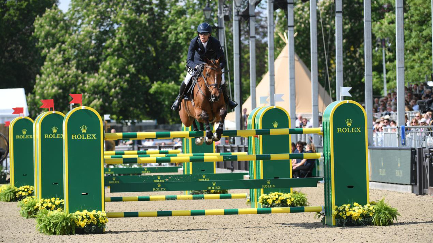 Sweden&amp;rsquo;s Henrik von Eckermann and Toveks Mary Lou jumping at Royal Windsor 2019