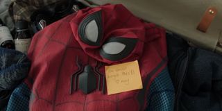 Spider-Man suit in a suitcase from Spider-man: Far From Home