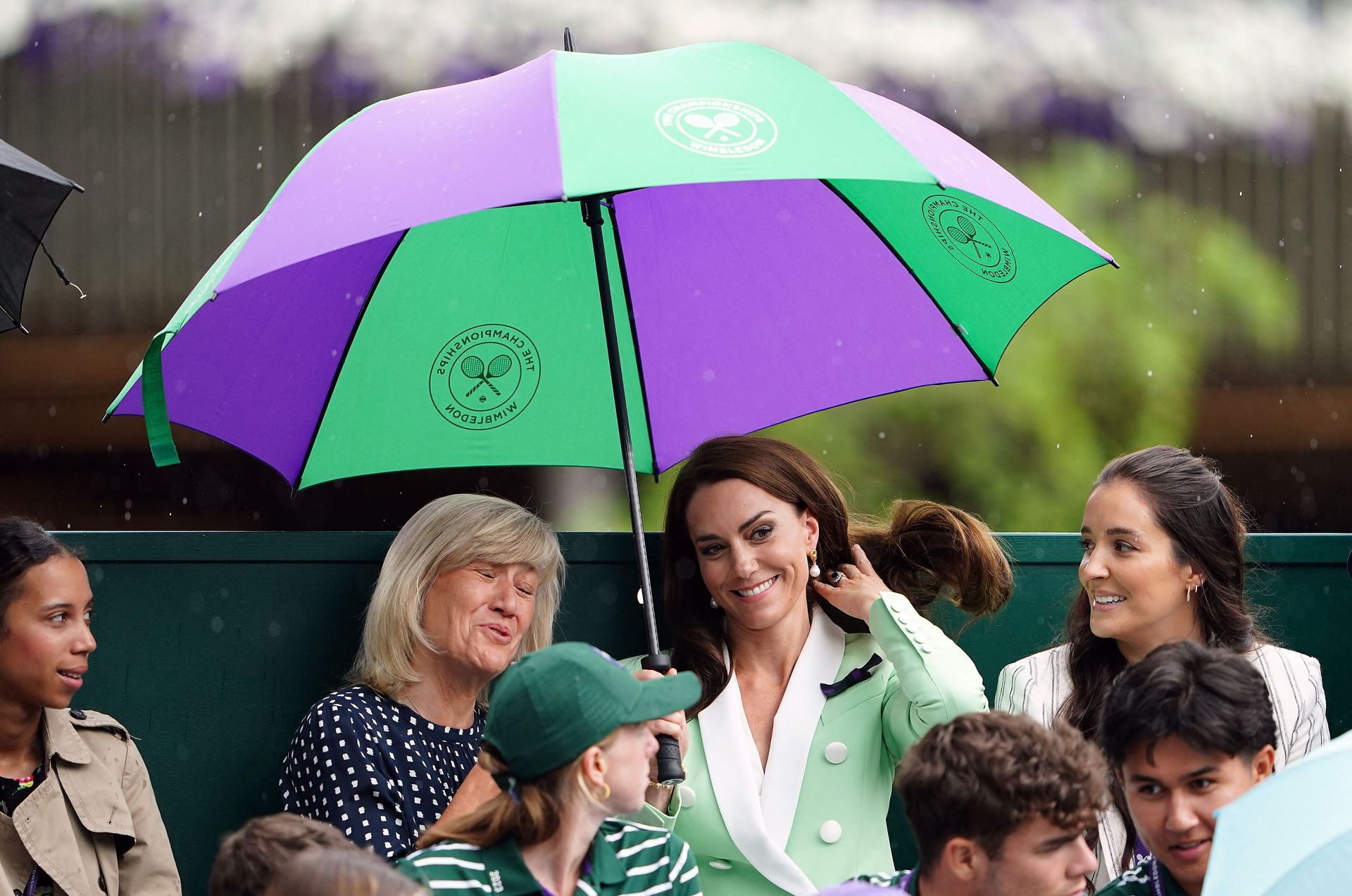 Kate Middleton at Wimbledon in a mint green blazer