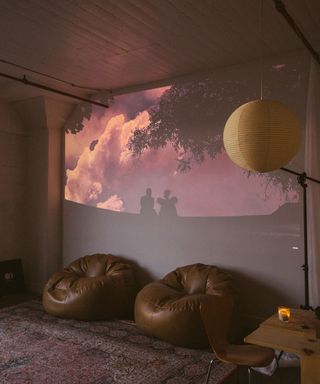 Living room with projector