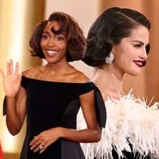 Ayo Edebiri and Selena Gomez at the 2026 Golden Globes