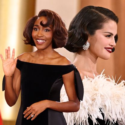 Ayo Edebiri and Selena Gomez at the 2026 Golden Globes