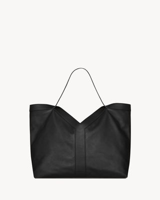 Men's Y Tote in Leather in Black