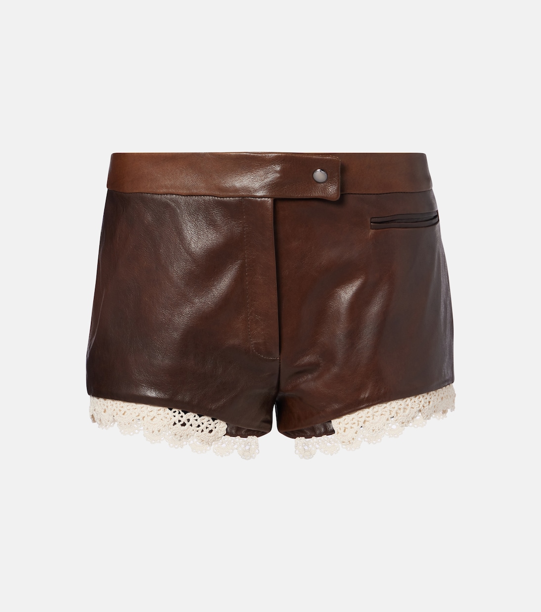 Crochet Leather Shorts