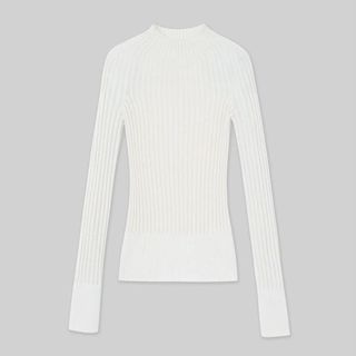 LaFayette148 Responsible Matte Crepe Sunburst Ribbed Sweater