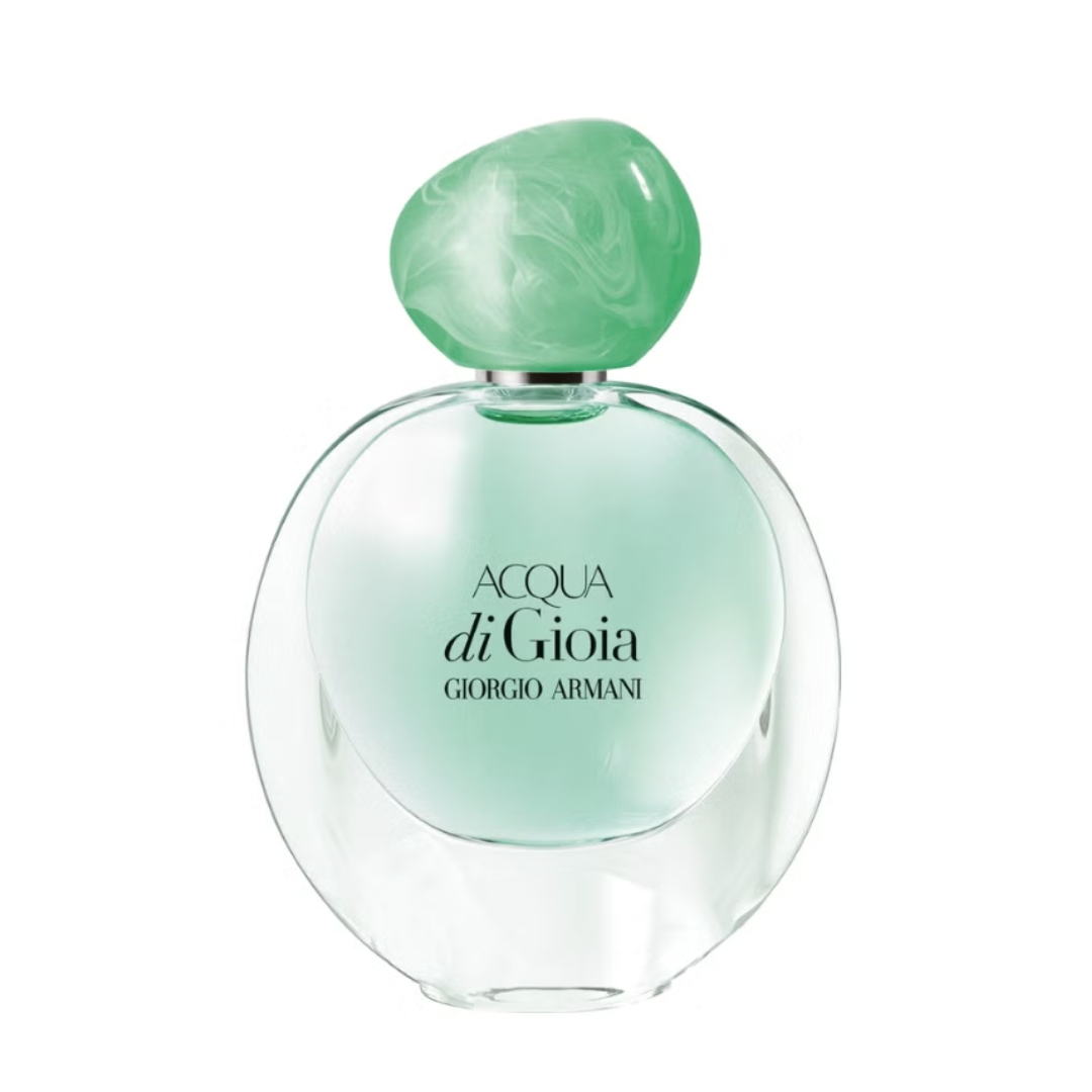 A product shot of the Armani Acqua Di Gioia Eau de Parfum, on a white background