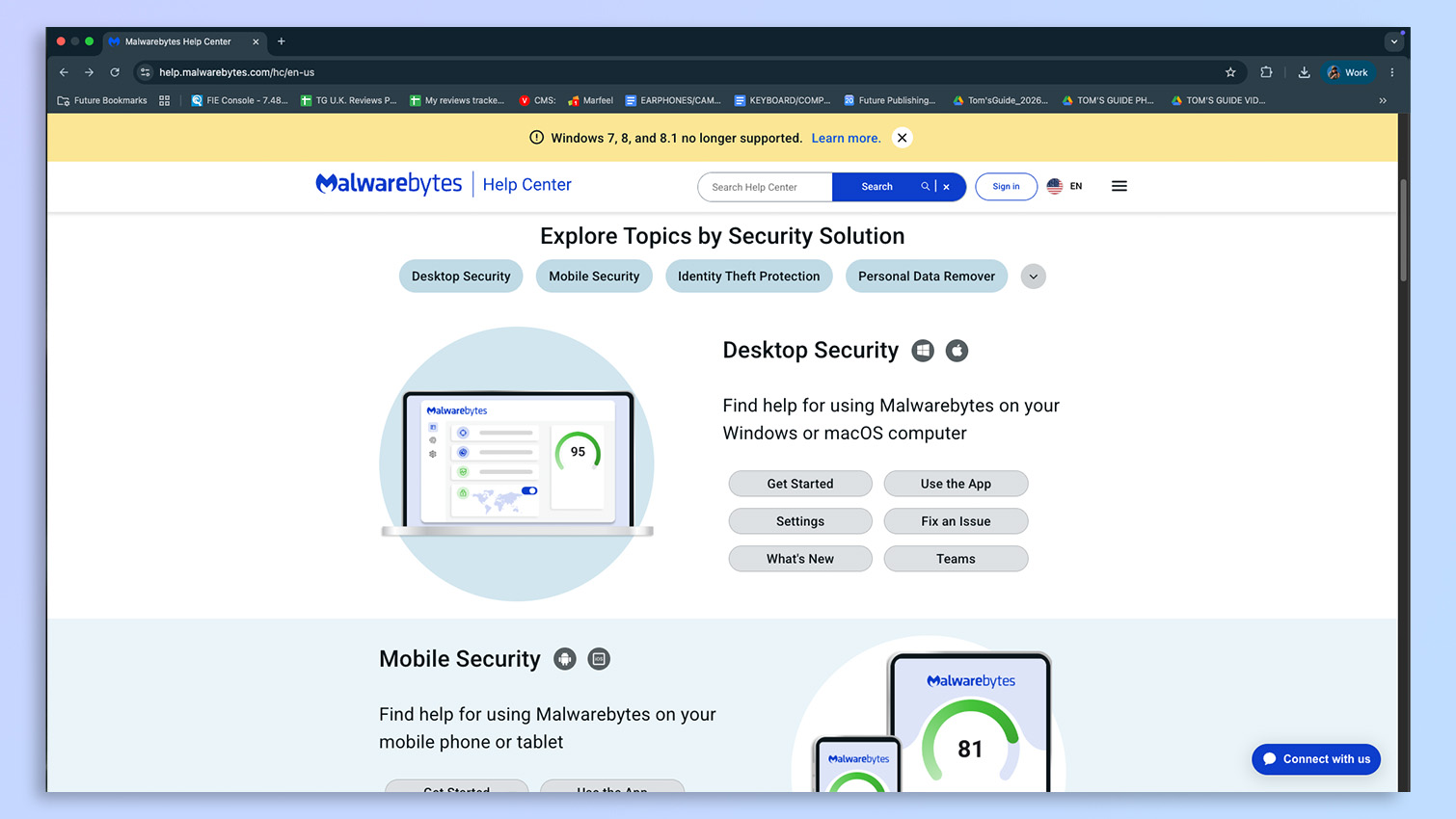 Malwarebytes antivirus software screenshot