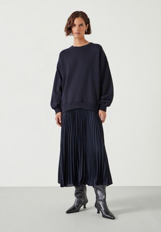 Gabriela Pleated Skirt Sweatshirt Dress