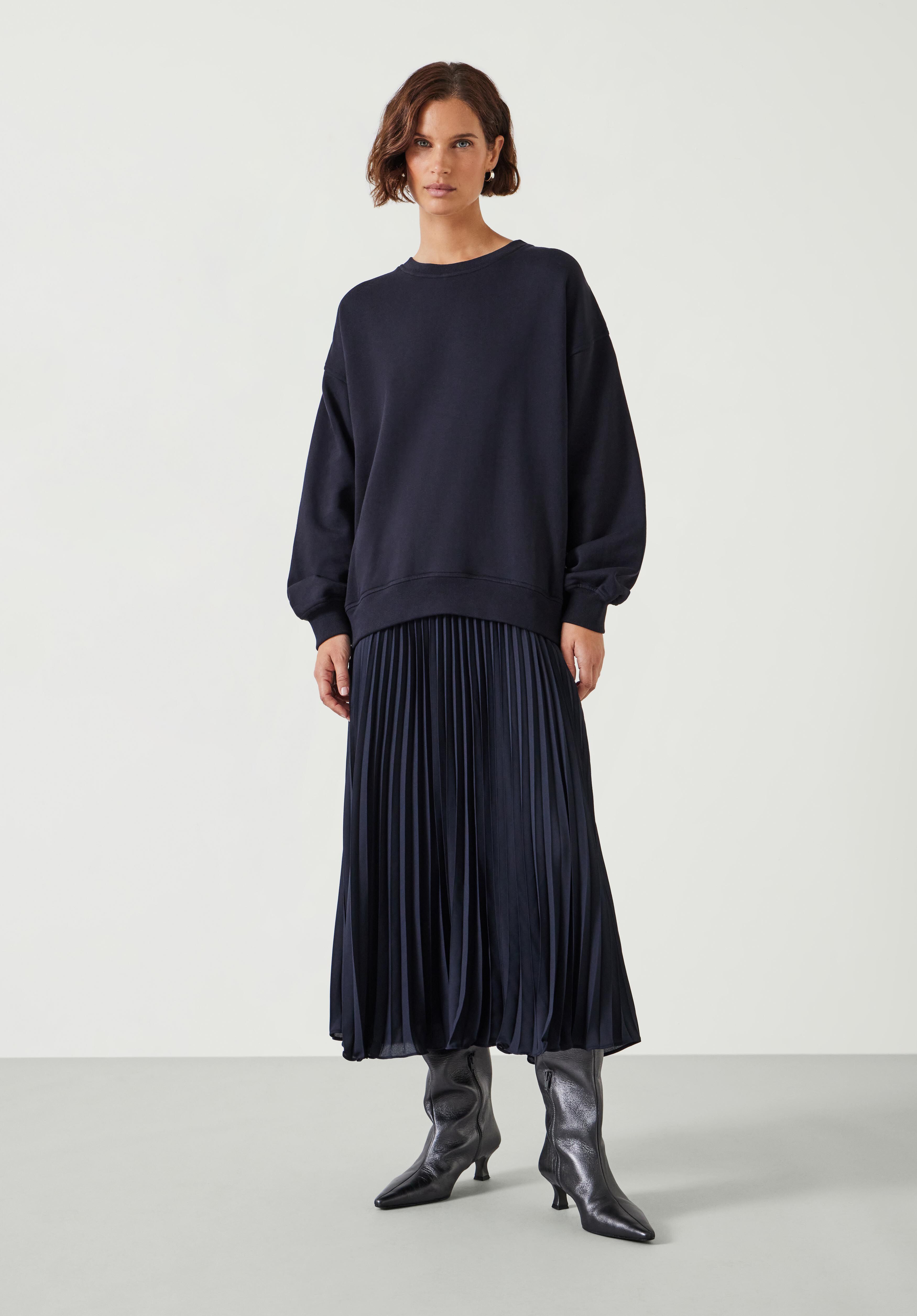 Gabriela Pleated Skirt Sweatshirt Dress