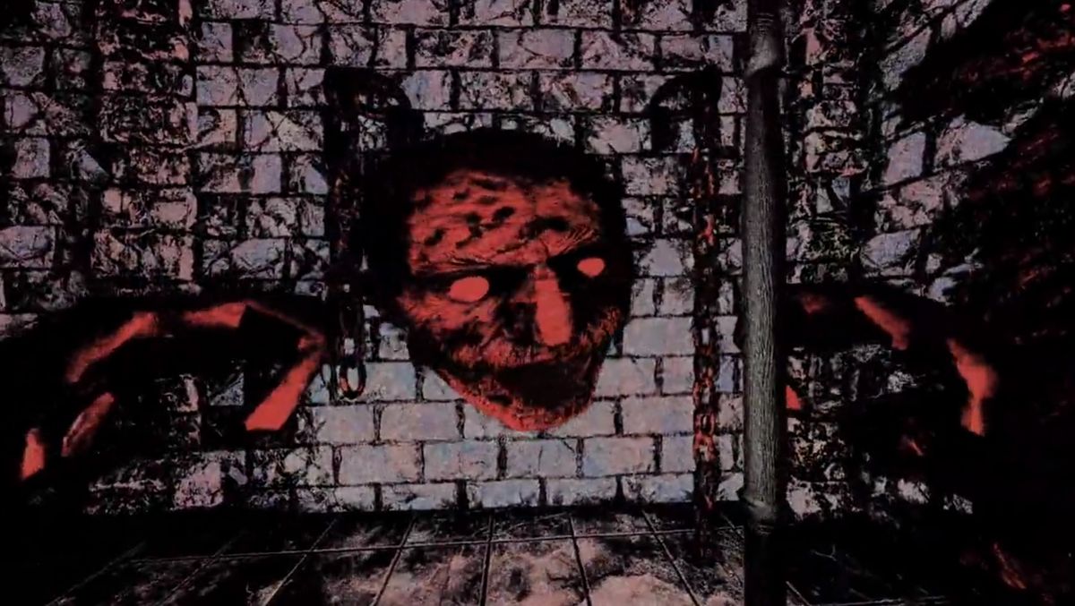 Jump scare wall face guy in Mortal Sin