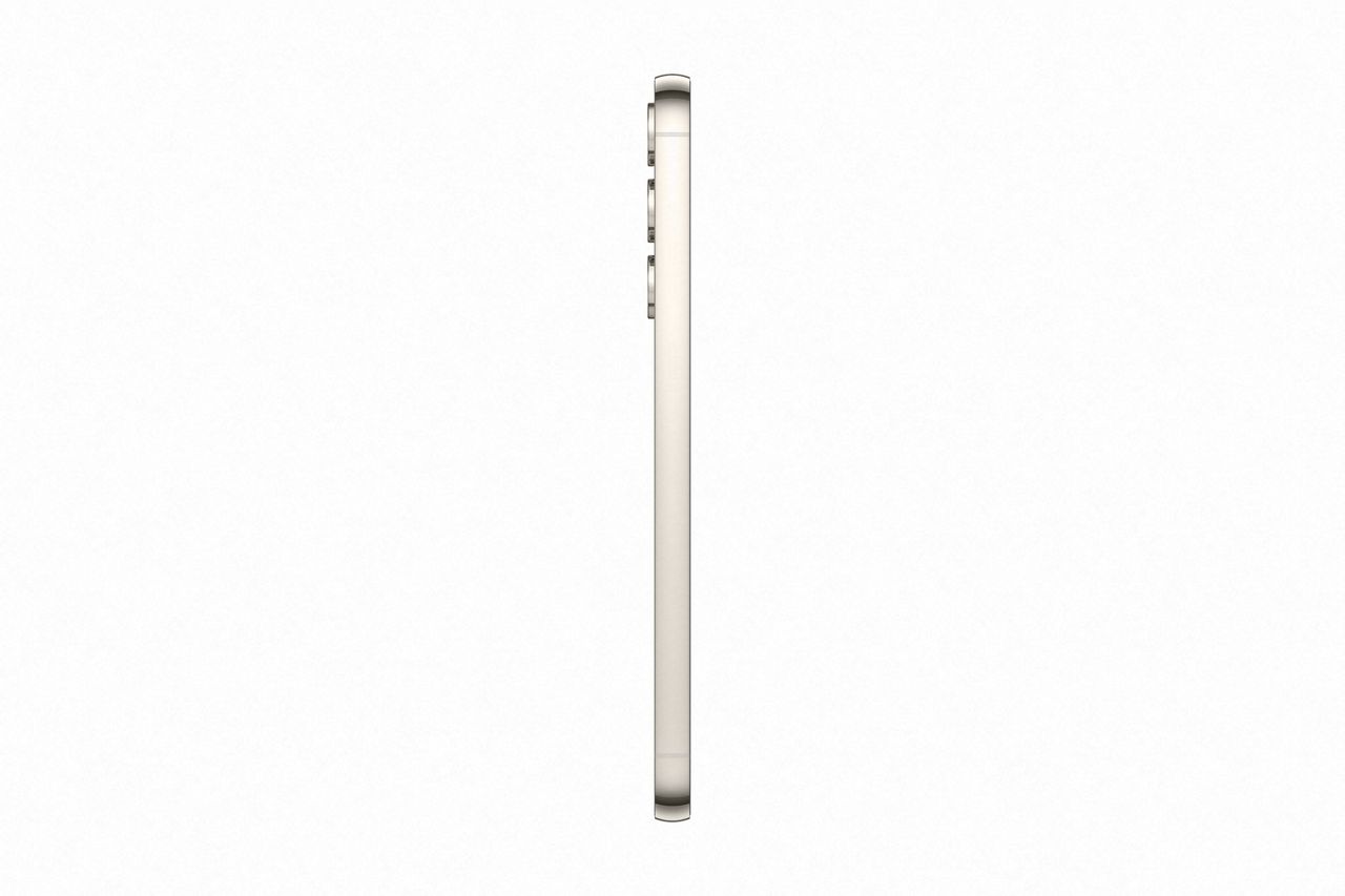 Official press images of the Galaxy S23 Plus, in Cream, from the side
