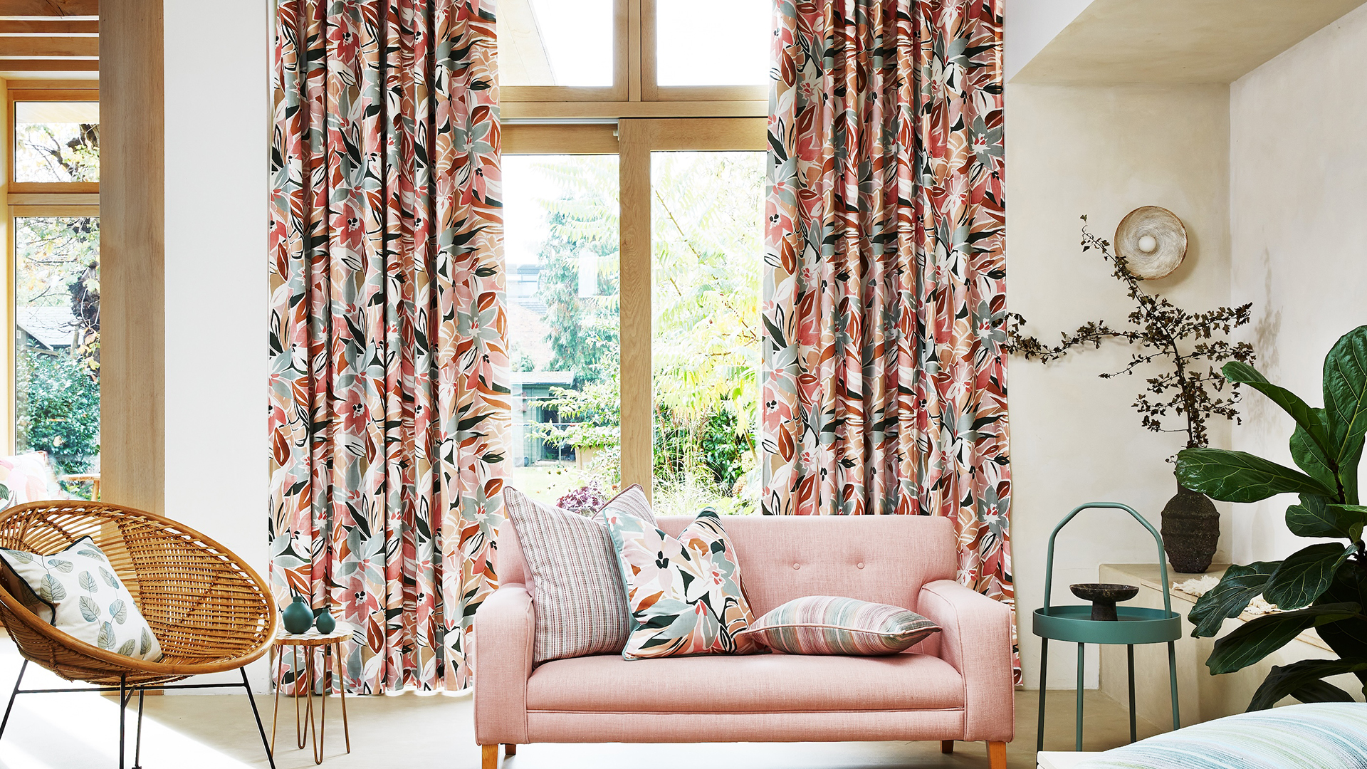 Floral curtains