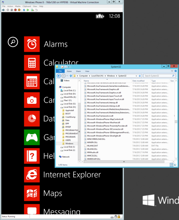Windows Phone 8 Emulator runs as a virtual machine on Hyper-V | Windows ...