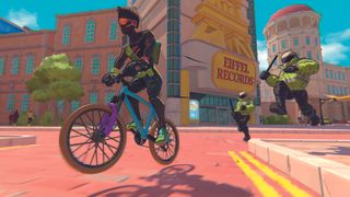 The art of making open world video games; people riding bikes