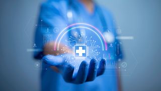 Doctor holding data in hand