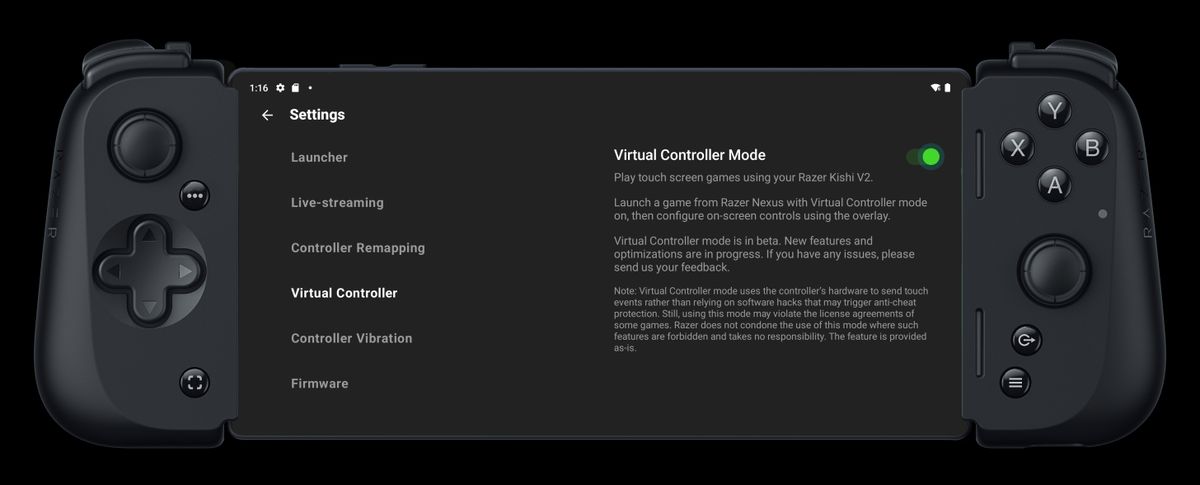 Razer Nexus UI on Razer Kishi V2