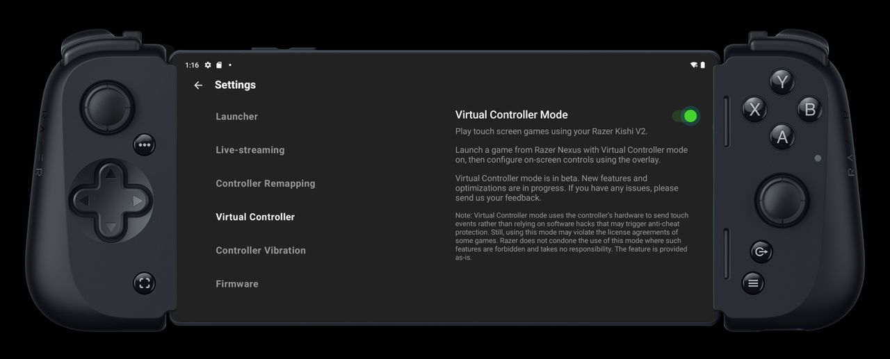 Razer Nexus UI on Razer Kishi V2
